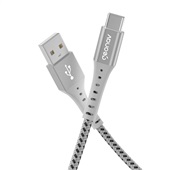 Cabo USB-C para USB-A nylon trançado 1.20MT ESC05BK Branco Geonav