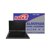 Almofada para Carimbo n°4 com Tinta Azul 1 UN Radex