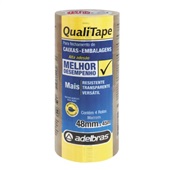 Fita Adesiva PP Marrom 48mmx45m PT C/ 4 Rolos 1 UN Adelbras