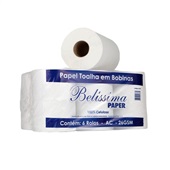 Papel Toalha Bobina Belíssima Paper Celulose 20cmx200m 6 Rolos