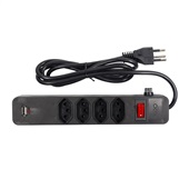 Filtro de Linha 4 Tomadas + USB Bivolt 1,5m Preto 1 UN OEX