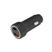 Carregador USB Automotivo Super Rápido Duplo 30W Preto 1 UN 5+