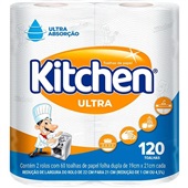 Papel Toalha Kitchen Folha Dupla 19x21cm 2 UN