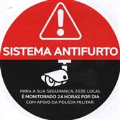 Adesivo Vinil Sistema Antifurto 14x14cm 1 UN Precificar