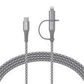 Cabo 2 em 1 USB-C e Lightning LC21GR Cinza 1 UN Geonav