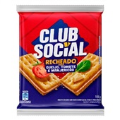 Biscoito Recheado Sabor Tomate e Manjericão 106g 1 UN Club Social