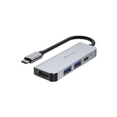 Hub USB HDMI 4 Portas HU-D50GY Cinza 1 UN C3Tech