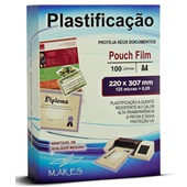Plástico para Plastificação 0,05 A4 220x307mm PT 100 UN Mares
