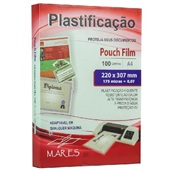 Plástico para Plastificação 0,07 A4 220x307mm 100 UN Mares