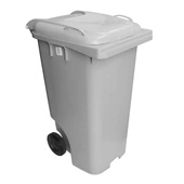 Lixeira Plástica com Tampa e Rodas 240L Cinza 1 UN JSN
