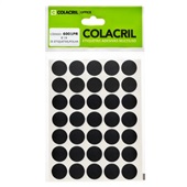 Etiqueta Adesiva Redonda 19mm Preta PT 210 UN Colacril