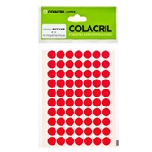 Etiqueta Adesiva Redonda 19mm Vermelha PT 210 UN Colacril
