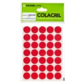 Etiqueta Adesiva Redonda 13mm Vermelha PT 420 UN Colacril