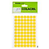 Etiqueta Adesiva Redonda 13mm Amarela PT 420 UN Colacril