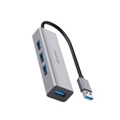 Hub USB 3.0 4 Portas HU-340GY Cinza 1 UN C3Tech