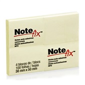Bloco de Notas Adesivo 38x50mm Amarelo 4 UN 100 FL cada Notefix