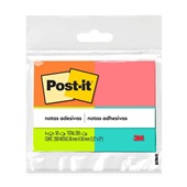 Bloco de Notas Adesivo 38x50mm Tropical Cores 4 UN 50 FL cada Post-it