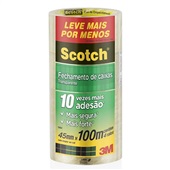 Fita Adesiva PP Transparente 45mmx100m PT C/ 4 Rolos 1 UN Scotch