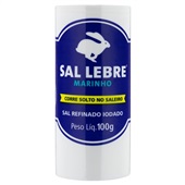 Sal Marinho Refinado Saleiro de Mesa 100g 1 UN Lebre