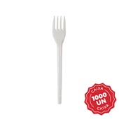 Garfo Descartável para Refeição 15,8 x 2,65 cm CX 1000 UN Strawplast