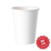 Copo de Papel com Parede Simples 240ml Branco PT 50 UN Azevedo