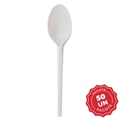 Colher Descartável para Refeição PT 50 UN Strawplast