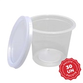 Kit Pote e Tampa de Plástico Redondo PP Liso 145ml PT 30 UN Copaza