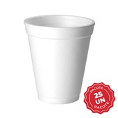 Copo Térmico EPS 180ml Branco PT 25 UN Copobras