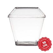 Kit Pote com Tampa Cristal 180ml PT 10 UN Strawplast