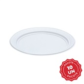 Prato Descartável Raso 21cm PT 10 UN Kerocopo