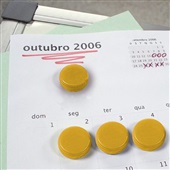 Imã Redondo Amarelo 2cm Cartela 6 UN Board Net