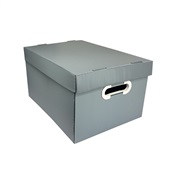 Caixa Organizadora com Tampa Cinza 46x32x25cm 1 UN Dello