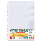 Envelope Plástico Ofício 238x334mm 13 Furos Espessura 0,10 PT 50 UN 13