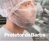Protetor de Barba/Bigode TNT Descartável Branca com 100 UN Prevemax