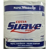 Papel Higiênico 300m Folha Simples com PT 8 RL Suave Paper