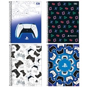 Caderno Universitário Capa Dura 10 Matérias 160 FL Playstation Sortido
