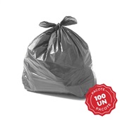 Saco de lixo 100L Cinza Com 100 UN Plastjoia