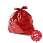Saco de lixo 100L Vermelho Com 100 UN Plastjoia