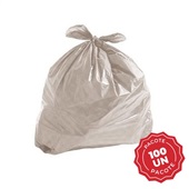Saco de Lixo 40L Transparente Canela com 100 UN Plastjoia