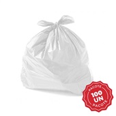 Saco Para Lixo 60L Branco Com 100 UN Plastjoia