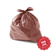 Saco para Lixo Marrom 100L Com 100 UN Plastjoia