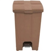 Lixeira Quadrada Marrom com Tampa e Pedal 60L 1 UN JSN