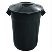 Balde Plástico 40L Preto com Tampa 1 UN JSN