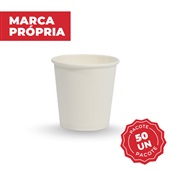 Copo Descartável de Papel Branco 120ml PT 50 UN Gimba