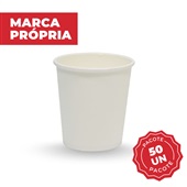Copo Descartável de Papel Branco 180ml PT 50 UN Gimba