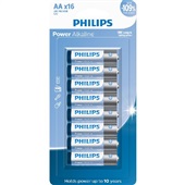 Pilha Alcalina Pequena Palitto AA PT com 16 UN Philips