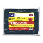 Saco de Lixo 110L Extra Forte PT 25 UN Embalixo