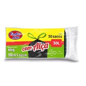 Saco de Lixo Reforçado 30L Preto com Alça PT 30 UN Embalixo