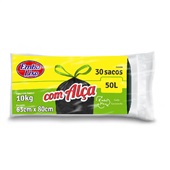 Saco de Lixo Reforçado 50L Preto com Alça PT 30 UN Embalixo
