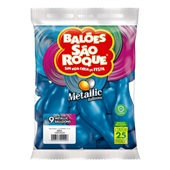 Balão 9 Metallic Balloon Azul 25 UN São Roque